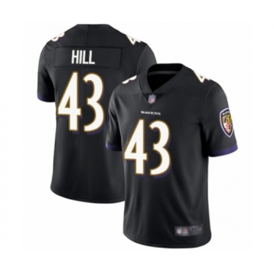 Youth Baltimore Ravens #43 Justice Hill Black Alternate Vapor Untouchable Limited Player Football Jersey - Ujersey