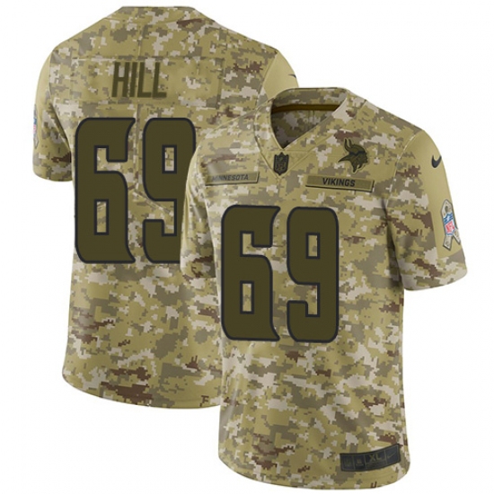 Men's Nike Minnesota Vikings #69 Rashod Hill Limited Camo 2018 Salute to Service NFL Jersey - Ujersey
