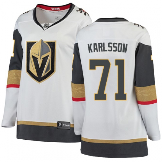 Women's Vegas Golden Knights #71 William Karlsson Authentic White Away Fanatics Branded Breakaway NHL Jersey - Ujersey