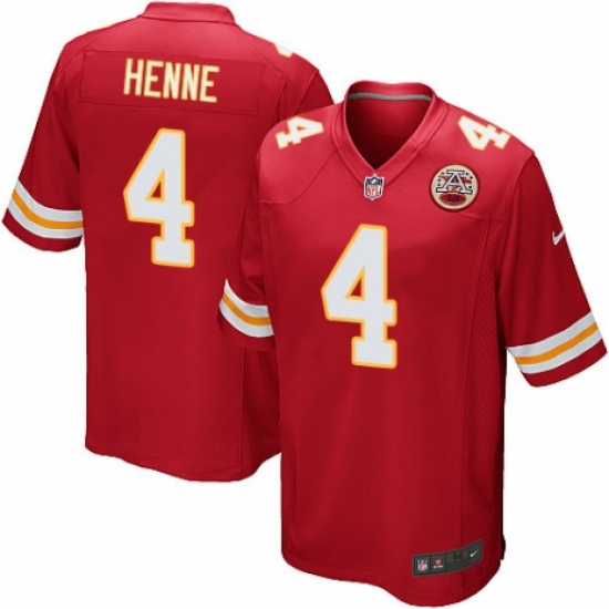 Men's Nike Kansas City Chiefs #4 Chad Henne Game Red Team Color NFL Jersey - Ujersey