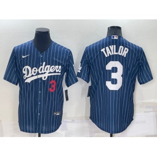 Men's Los Angeles Dodgers #3 Chris Taylor Navy Cool Base Stitched Baseball Jersey - Ujersey