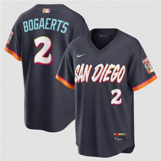 Men's San Diego Padres #2 Xander Bogaerts Obsidian 2026 City Connect Stadium Limited Stitched Baseball Jersey - Ujersey