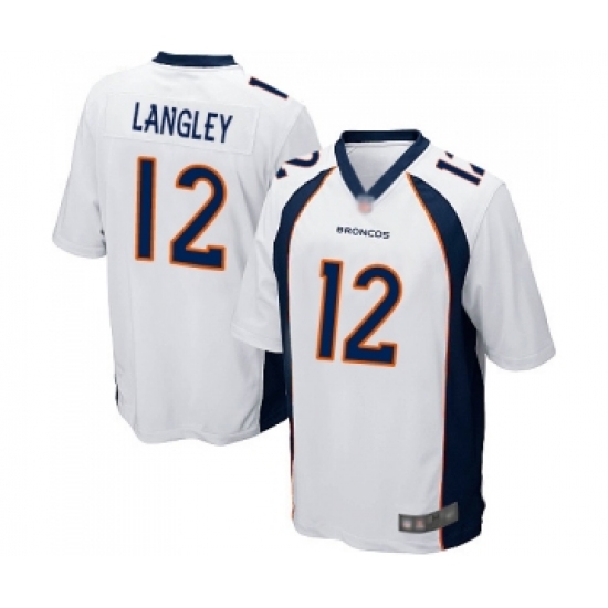 Men's Denver Broncos #12 Brendan Langley Game White Football Jersey - Ujersey