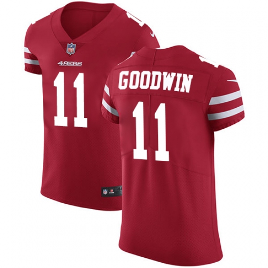 Men's Nike San Francisco 49ers #11 Marquise Goodwin Red Team Color Vapor Untouchable Elite Player NFL Jersey - Ujersey