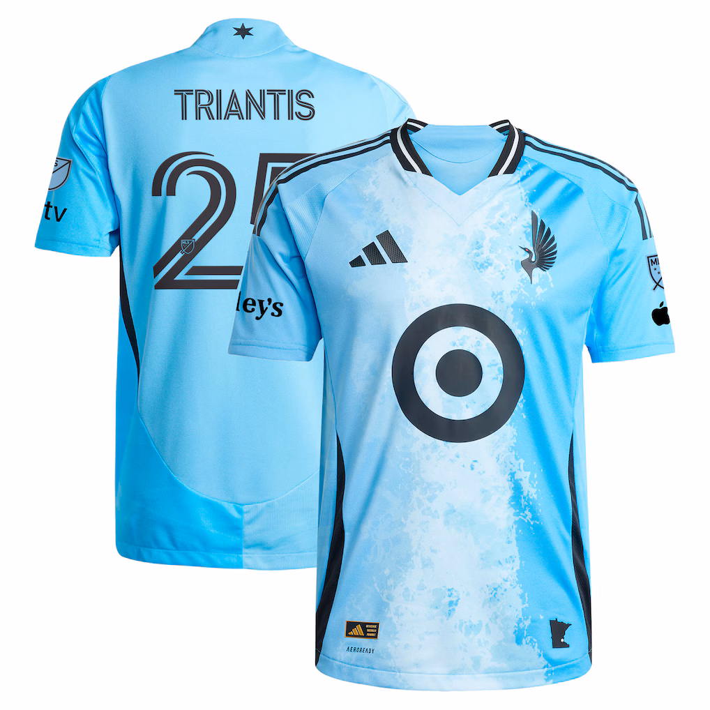 Men's Minnesota United FC Nectarios Triantis adidas Blue 2025 CONVERGENCE On-Field Authentic Jersey