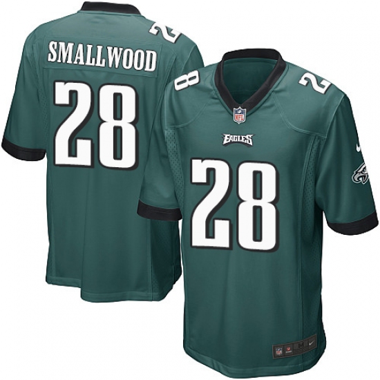 Men's Nike Philadelphia Eagles #28 Wendell Smallwood Game Midnight Green Team Color NFL Jersey - Ujersey
