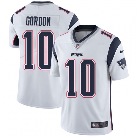 Youth Nike New England Patriots #10 Josh Gordon White Vapor Untouchable Limited Player NFL Jersey - Ujersey
