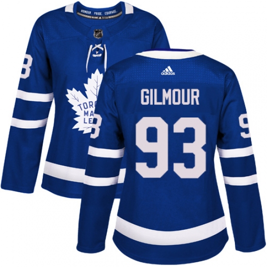 Women's Adidas Toronto Maple Leafs #93 Doug Gilmour Authentic Royal Blue Home NHL Jersey - Ujersey