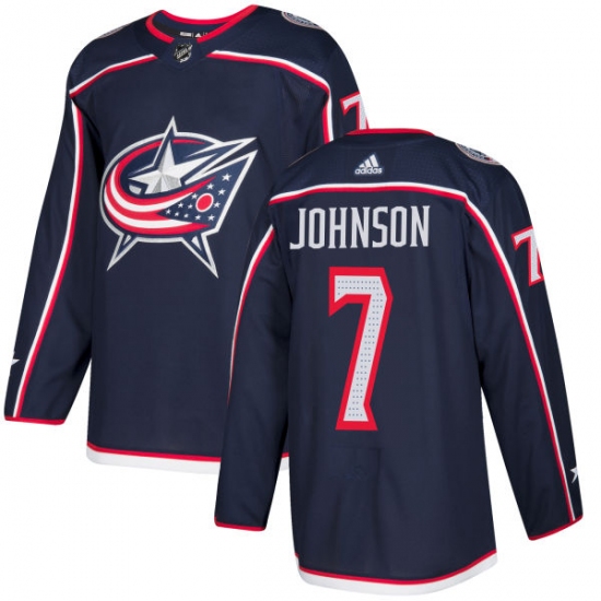 Youth Adidas Columbus Blue Jackets #7 Jack Johnson Authentic Navy Blue Home NHL Jersey - Ujersey