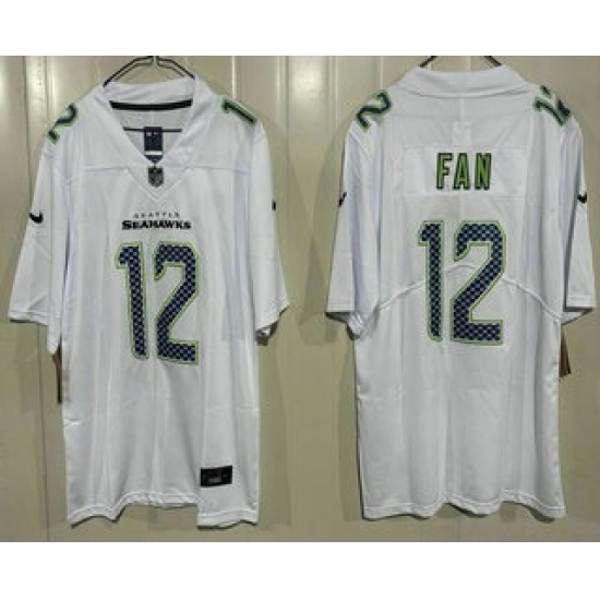 Men's Seattle Seahawks #12 Fan Limited White Fashion Vapor Jersey - Ujersey