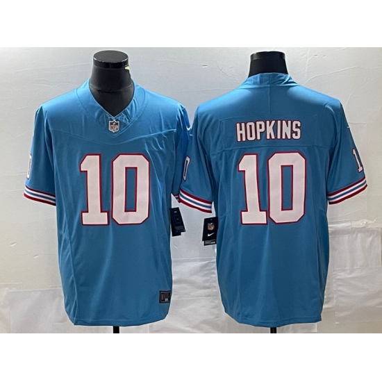 Men's Nike Tennessee Titans #10 DeAndre Hopkins Light Blue 2023 F.U.S.E. Vapor Limited Throwback Stitched Football Jersey - Ujersey