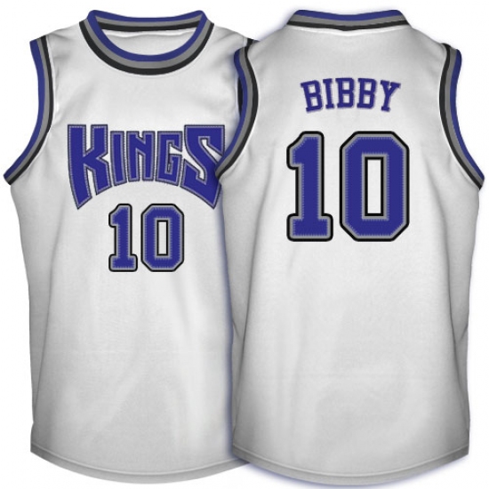 Men's Adidas Sacramento Kings #10 Mike Bibby Authentic White Throwback NBA Jersey - Ujersey