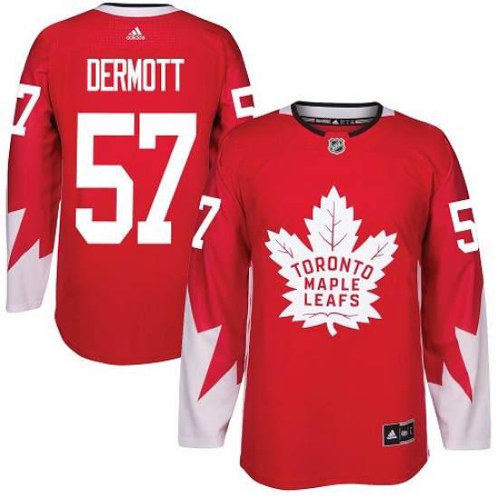 Youth Adidas Toronto Maple Leafs #57 Travis Dermott Authentic Red Alternate NHL Jersey - Ujersey