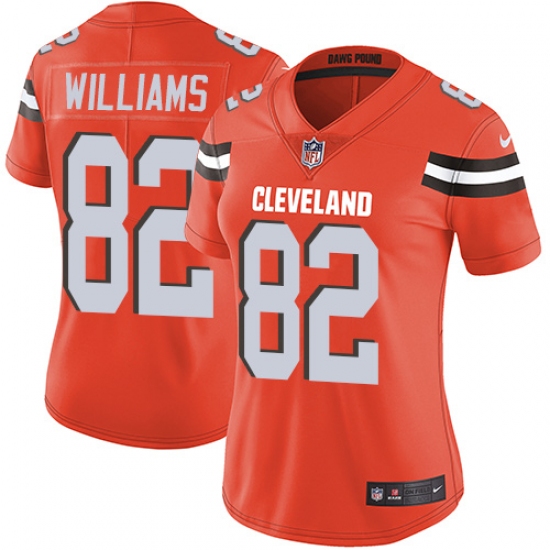 Women's Nike Cleveland Browns #82 Kasen Williams Orange Alternate Vapor Untouchable Limited Player NFL Jersey - Ujersey