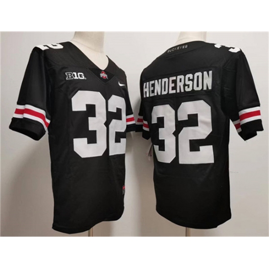 Men's Ohio State Buckeyes #32 TreVeyon Henderson Black 2023 F.U.S.E. Limited Stitched Jersey - Ujersey