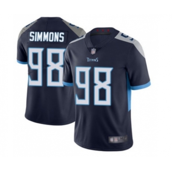 Men's Tennessee Titans #98 Jeffery Simmons Navy Vapor Untouchable Limited Stitched Jersey - Ujersey