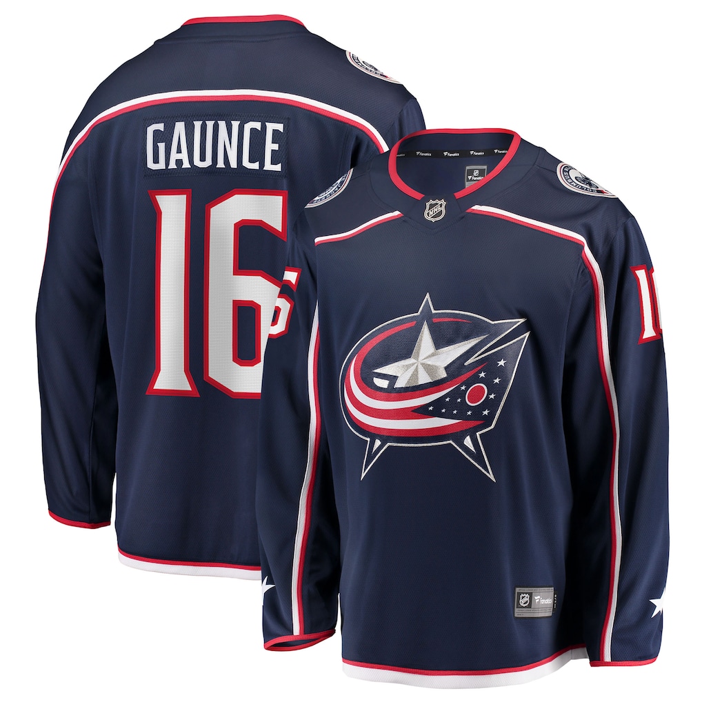 Men's Columbus Blue Jackets Brendan Gaunce Fanatics Navy Home Breakaway Jersey - SUjersey01