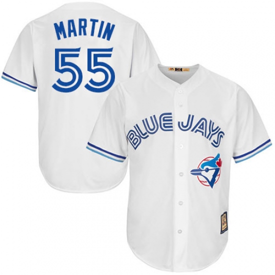 Men's Majestic Toronto Blue Jays #55 Russell Martin Authentic White Cooperstown MLB Jersey - Ujersey