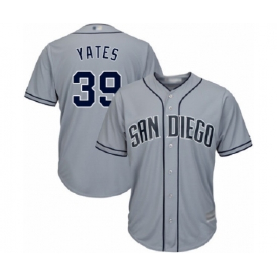 Men's San Diego Padres #39 Kirby Yates Replica Grey Road Cool Base Baseball Jersey - Ujersey