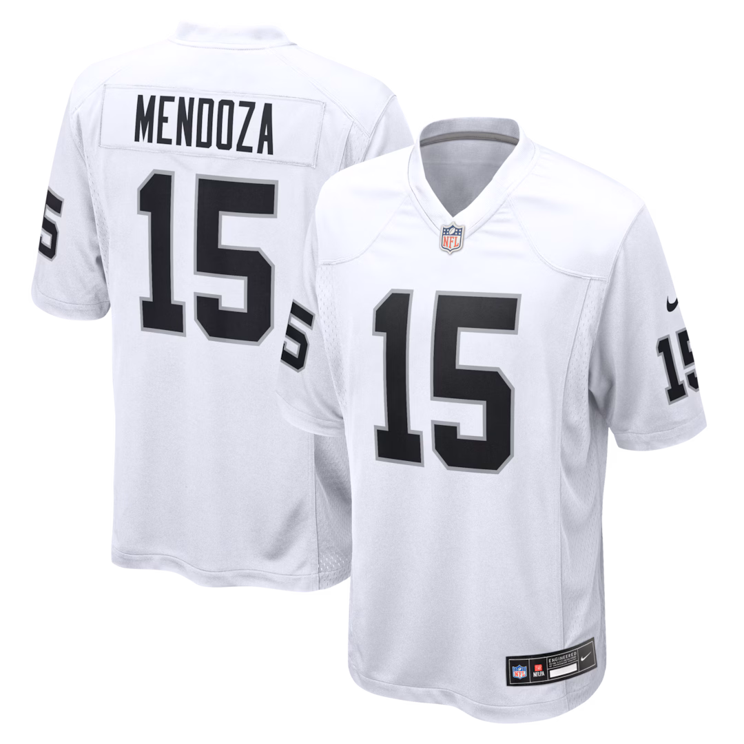 Men's Las Vegas Raiders Fernando Mendoza Nike White Game Player Jersey