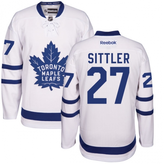 Men's Reebok Toronto Maple Leafs #27 Darryl Sittler Authentic White Away NHL Jersey - Ujersey
