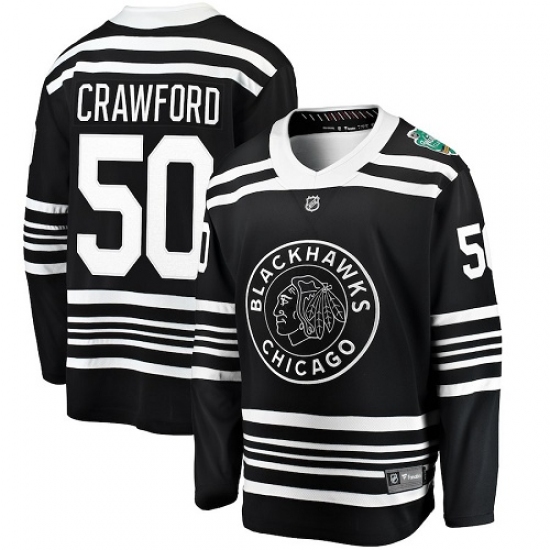 Men's Chicago Blackhawks #50 Corey Crawford Black 2019 Winter Classic Fanatics Branded Breakaway NHL Jersey - Ujersey