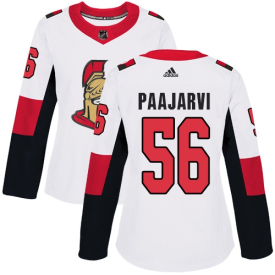 Women's Adidas Ottawa Senators #56 Magnus Paajarvi Authentic White Away NHL Jersey - Ujersey
