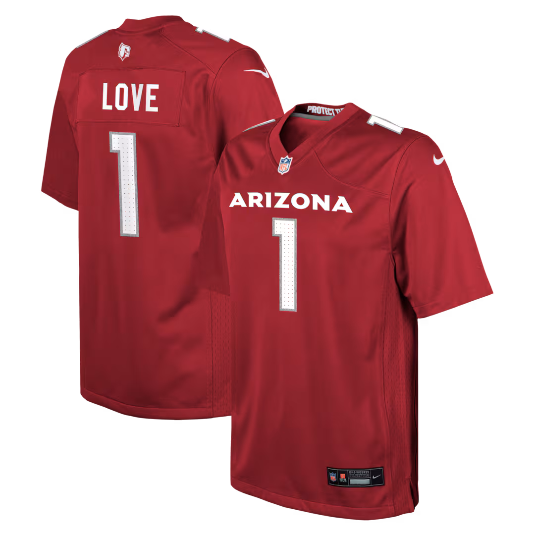 Youth Arizona Cardinals Jeremiyah Love Nike Cardinal Team Game Jersey - Ujersey
