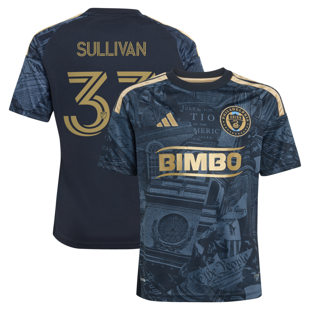 Youth Philadelphia Union Quinn Sullivan adidas Navy 2026 1776 Kit Replica Jersey - Ujersey