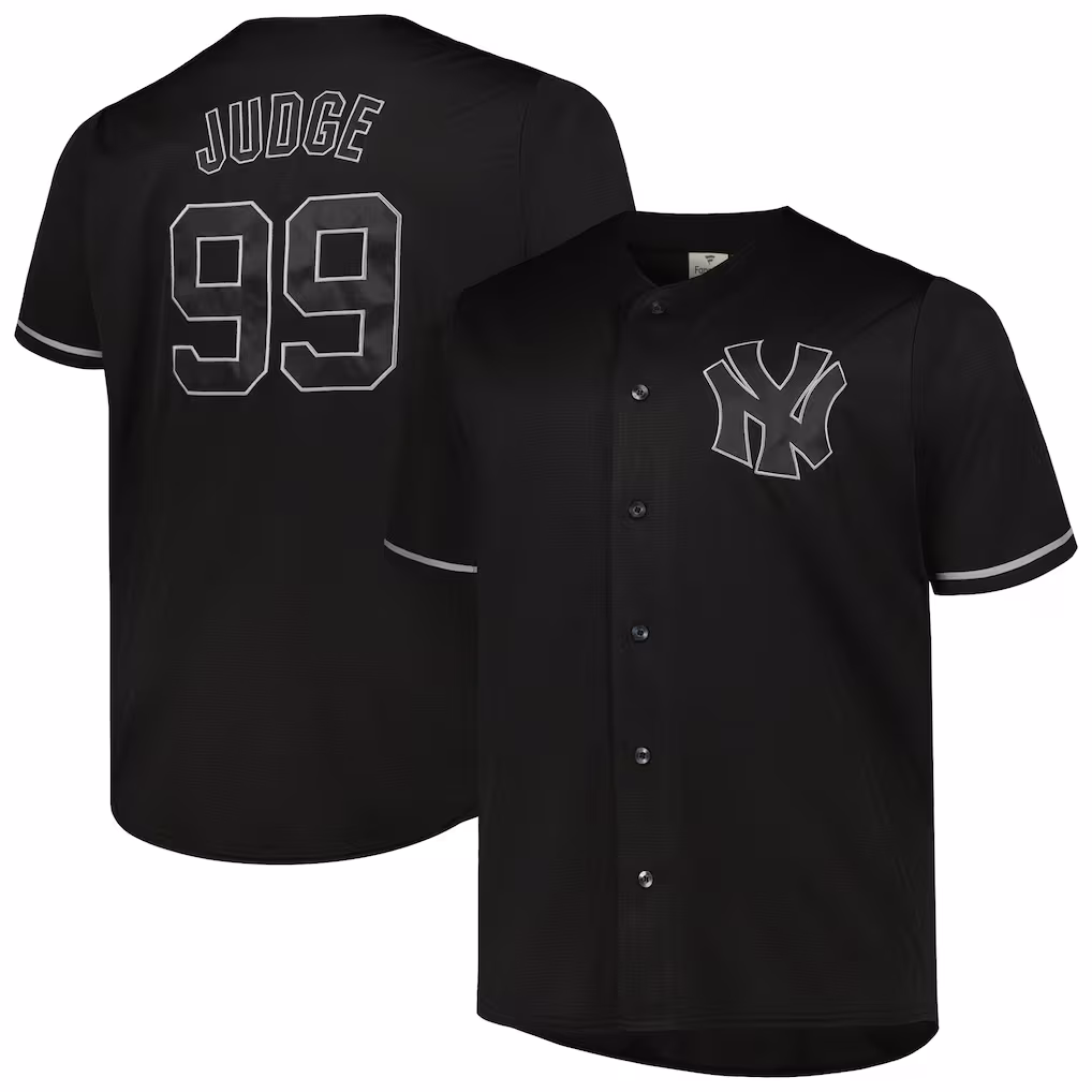 Men's New York Yankees Aaron Judge Black Big & Tall Pop Fashion Jersey - Ujersey NHL
