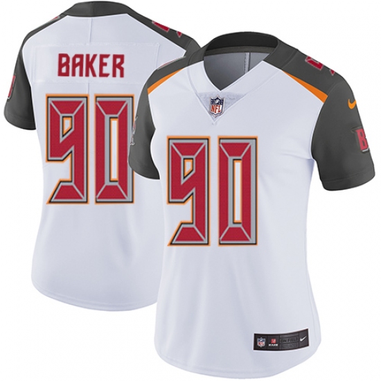 Women's Nike Tampa Bay Buccaneers #90 Chris Baker White Vapor Untouchable Limited Player NFL Jersey - Ujersey