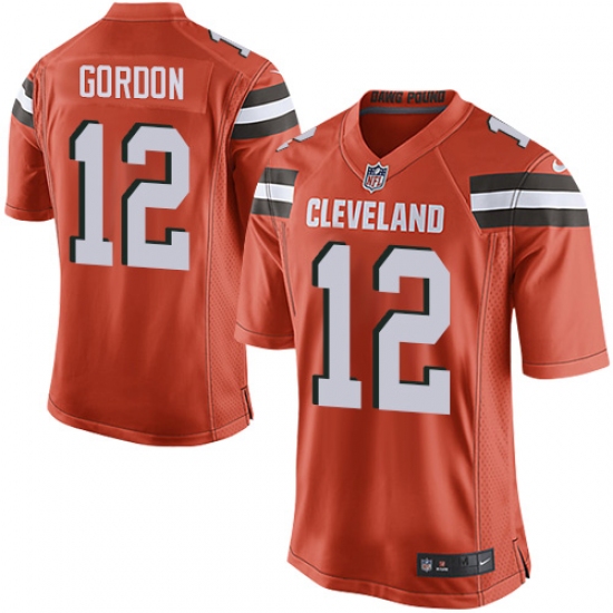 Men's Nike Cleveland Browns #12 Josh Gordon Game Orange Alternate NFL Jersey - Ujersey