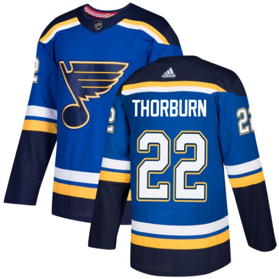 Youth Adidas St. Louis Blues #22 Chris Thorburn Authentic Royal Blue Home NHL Jersey - Ujersey