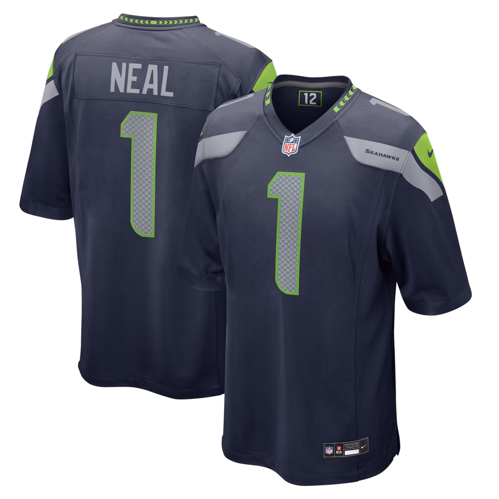 Men's Seattle Seahawks Julian Neal Nike College Navy Team Game Jersey