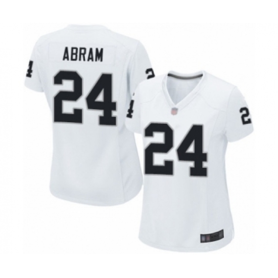 Women's Oakland Raiders #24 Johnathan Abram Game White Football Jersey