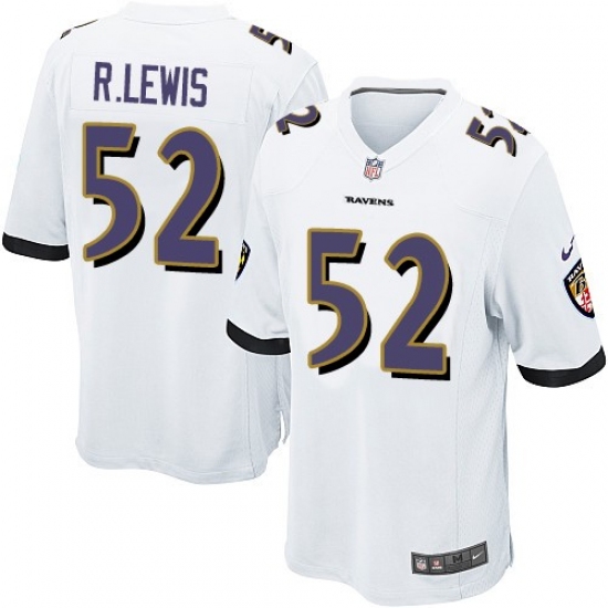 Men's Nike Baltimore Ravens #52 Ray Lewis Game White NFL Jersey - Ujersey