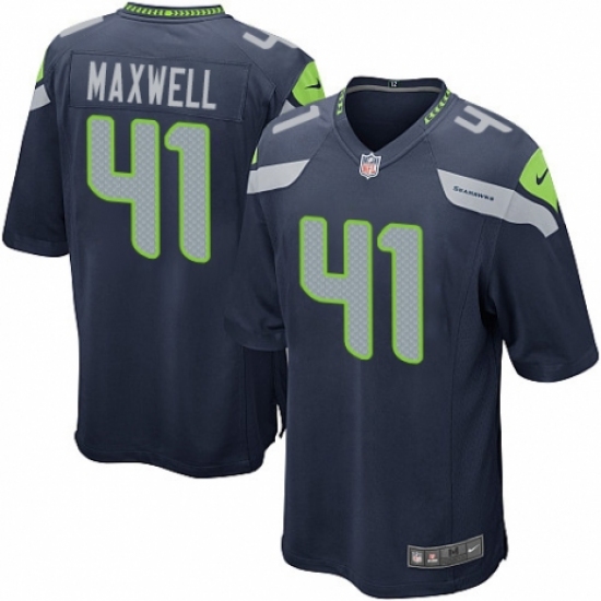 Men's Nike Seattle Seahawks #41 Byron Maxwell Game Navy Blue Team Color NFL Jersey - Ujersey
