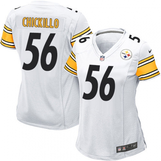 Women's Nike Pittsburgh Steelers #56 Anthony Chickillo Game White NFL Jersey - Ujersey