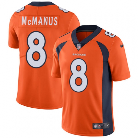 Youth Nike Denver Broncos #8 Brandon McManus Orange Team Color Vapor Untouchable Limited Player NFL Jersey - Ujersey