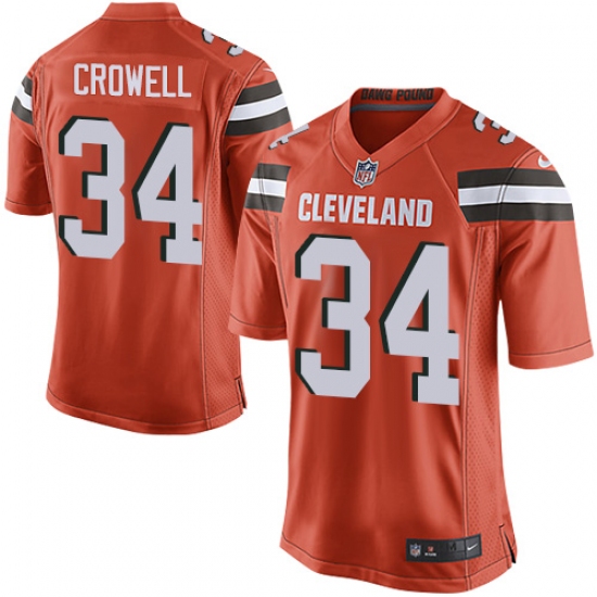 Men's Nike Cleveland Browns #34 Isaiah Crowell Game Orange Alternate NFL Jersey - Ujersey
