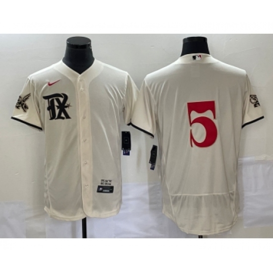 Men's Texas Rangers #5 Corey Seager Cream 2023 City Connect Flex Base Stitched Jersey - Ujersey