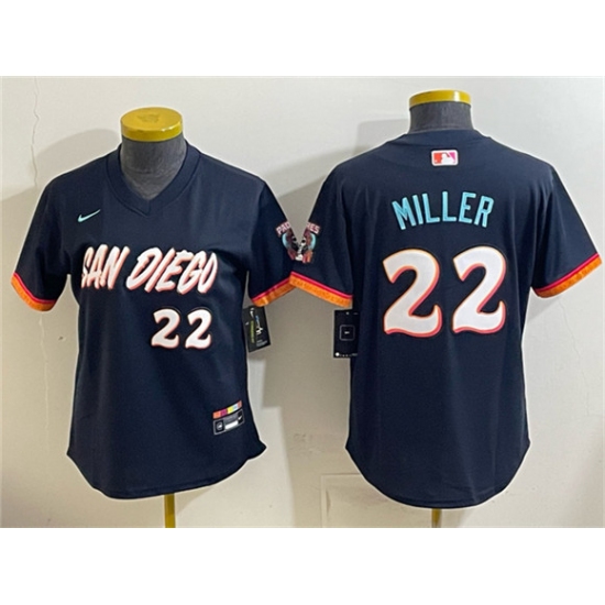 Youth San Diego Padres #22 Mason Miller Obsidian 2026 City Connect Stadium Stitched Baseball Jersey