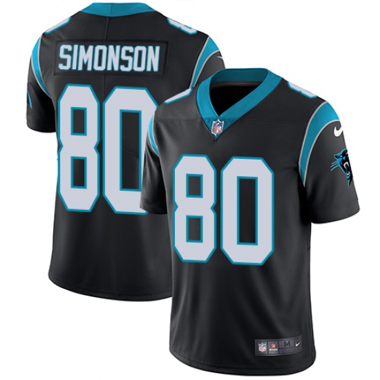Youth Nike Carolina Panthers #80 Scott Simonson Black Team Color Vapor Untouchable Limited Player NFL Jersey - Ujersey