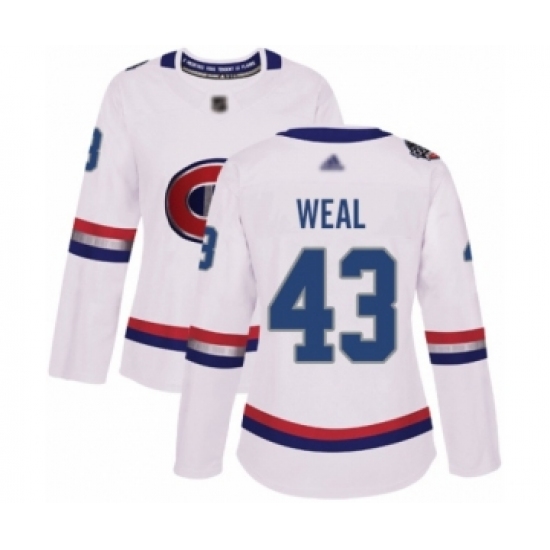 Women's Montreal Canadiens #43 Jordan Weal Authentic White 2017 100 Classic Hockey Jersey - Ujersey