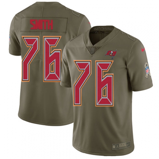 Youth Nike Tampa Bay Buccaneers #76 Donovan Smith Limited Olive 2017 Salute to Service NFL Jersey - Ujersey