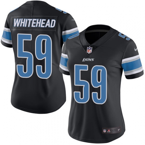 Women's Nike Detroit Lions #59 Tahir Whitehead Limited Black Rush Vapor Untouchable NFL Jersey - Ujersey