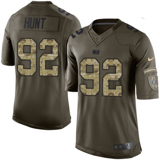 Men's Nike Indianapolis Colts #92 Margus Hunt Elite Green Salute to Service NFL Jersey - Ujersey