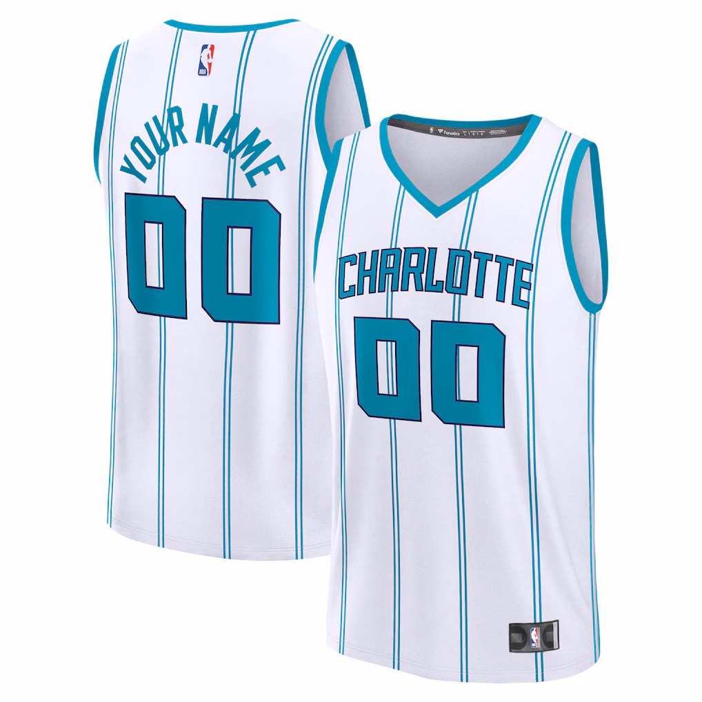 Men's Charlotte Hornets Fanatics White Fast Break Custom Jersey - Icon Edition - Vujersey Los Angeles Rams