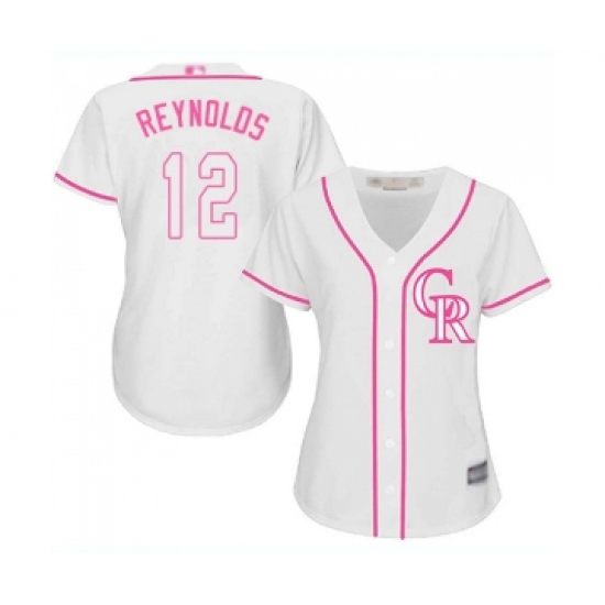 Women's Colorado Rockies #12 Mark Reynolds Replica White Fashion Cool Base Baseball Jersey - Ujersey
