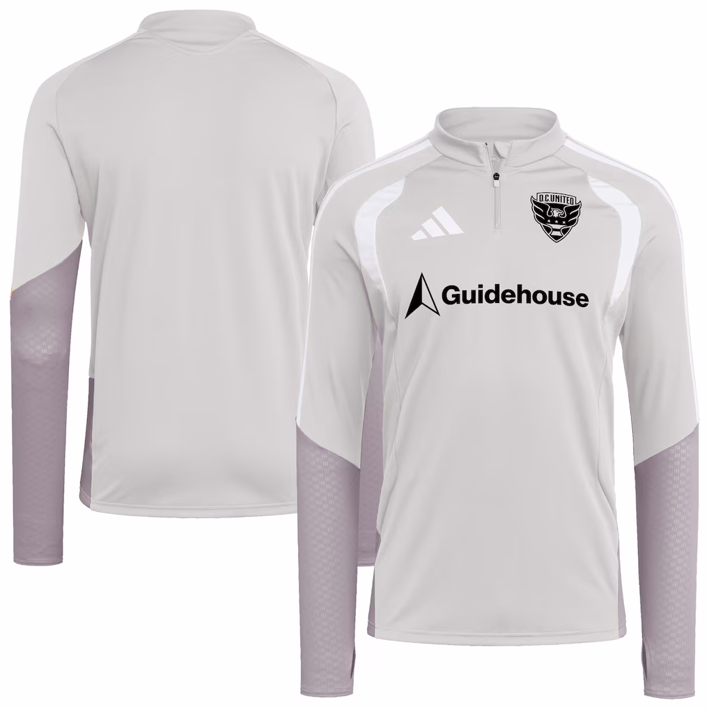 Men's D.C. United adidas Silver 2026 Tiro Competition Quarter-Zip Training Top - Ujersey NHL